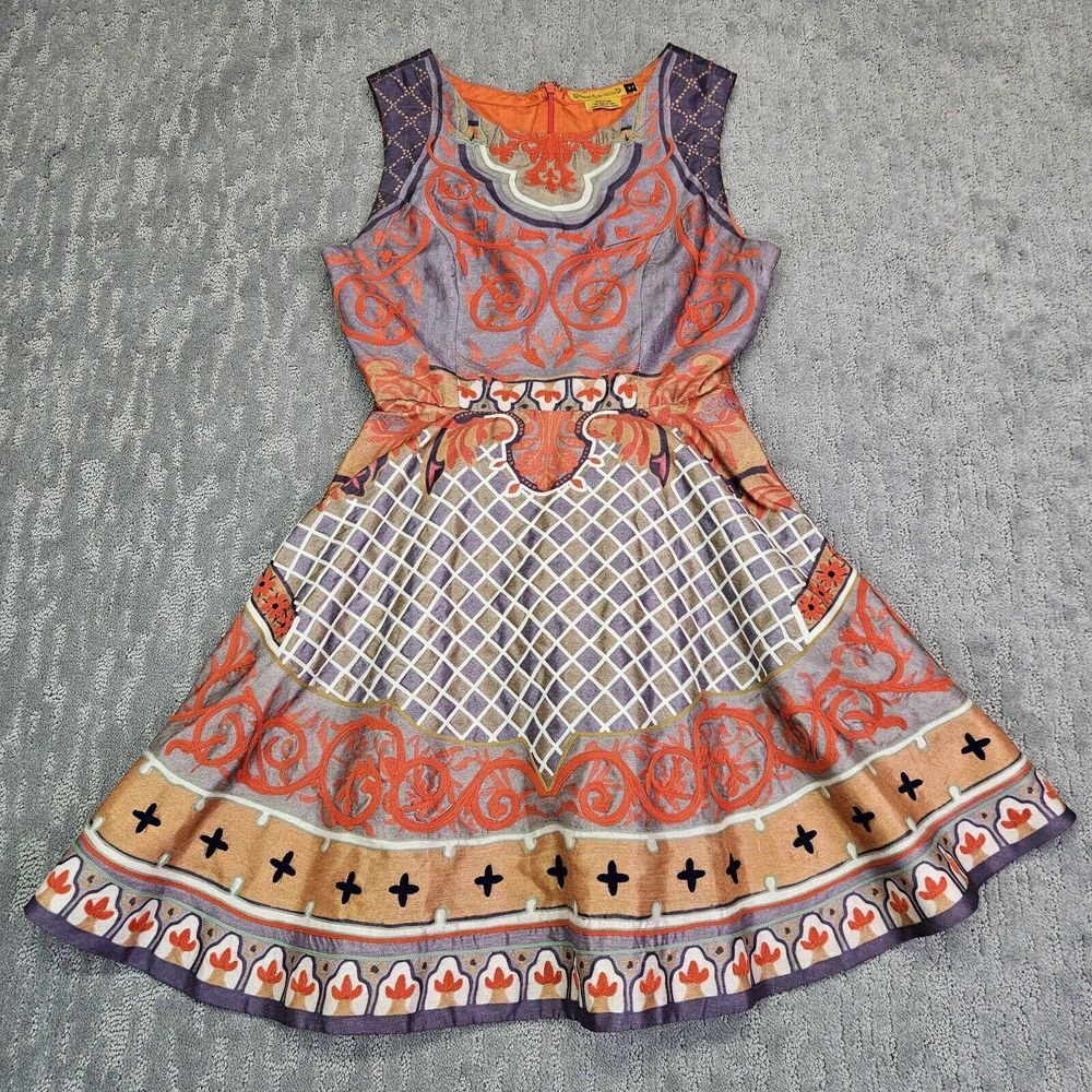 ANTHROPOLOGIE Pankaj & Nidhi Twilight Temple Dress Fit&Flare Sz 2 $278